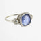Bague 50 Bague en platine, saphir et diamants 58 Facettes