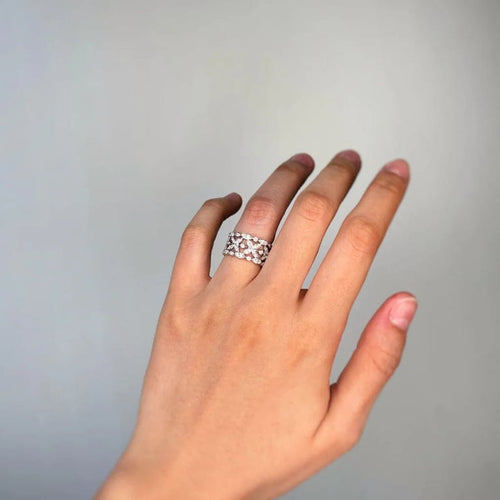 Bague 49 Bague Or blanc Diamants de Rosée - DIDIER GUERIN 58 Facettes 250391R