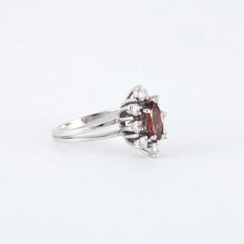 Bague 50 Bague Grenat Diamants 58 Facettes
