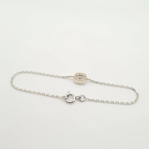 Bracelet Bracelet or blanc serti de diamants naturels 58 Facettes
