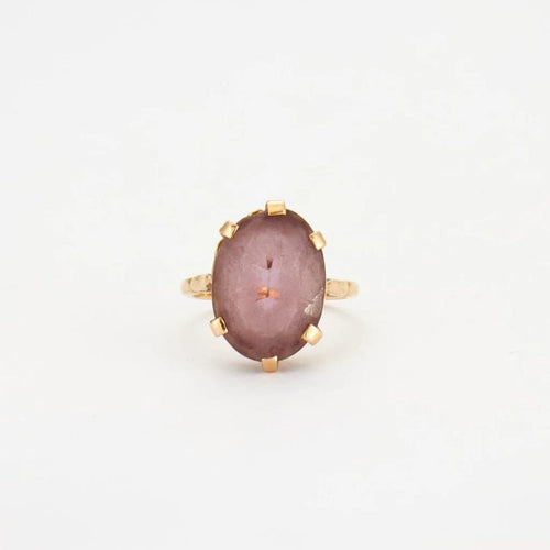Bague 46 Bague Or jaune, quartz rose 58 Facettes