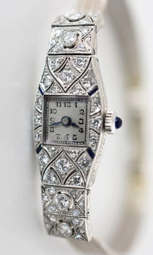 Montre Chopard - Montre femme Art déco en platine, or blanc 14 K et diamants 58 Facettes CHO-100