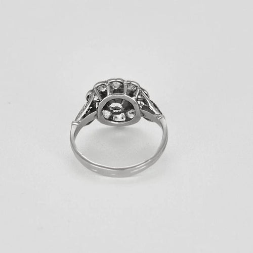 Bague 51,5 Bague marguerite en or blanc 18k, platine et diamants 58 Facettes LJ25-330