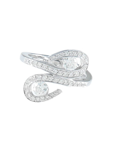 Bague 52.5 Bague en or blanc sertie de diamants entrelacés 58 Facettes 422 00279