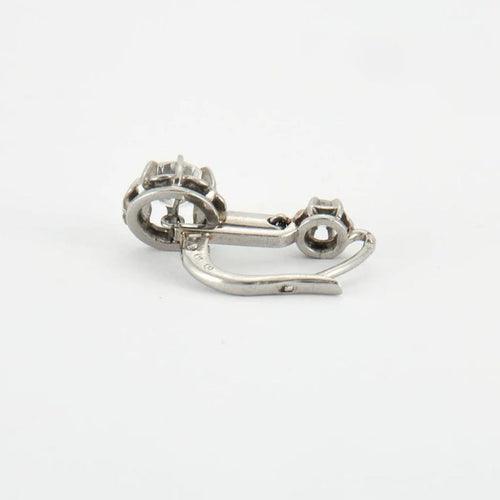 Boucles d'oreilles Dormeuses en platine & diamants 58 Facettes