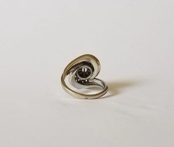 Bague 47 Bague volute sertie de diamants en or blanc 18k 58 Facettes