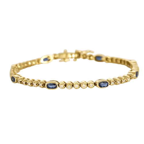 Bracelet Bracelet articulé en or jaune 18k et diamants, saphirs 58 Facettes DADB-16