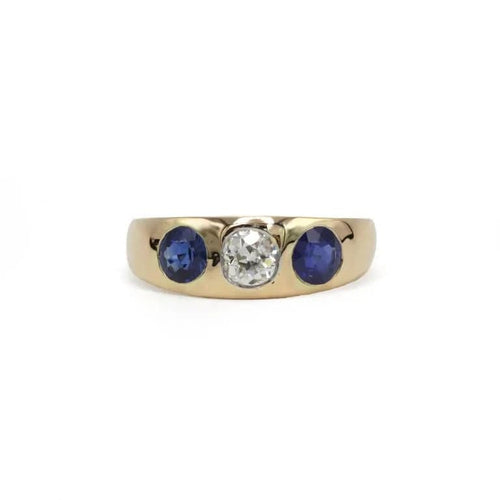 Bague 55 Bague Jonc Or jaune, Diamant & Saphirs 58 Facettes 250072R