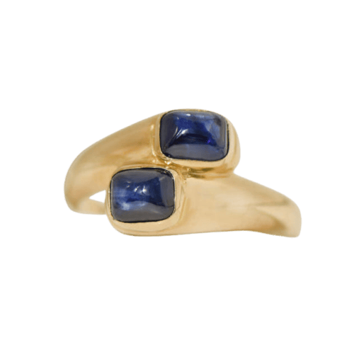 Bague 55 Cartier Toi et Moi - Bague vintage en or jaune 18 carats et saphirs 58 Facettes