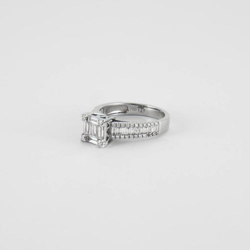Bague 53 Bague or blanc diamants 58 Facettes