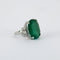 Bague 54 Bague émeraude ovale et diamants en or gris 18k 58 Facettes ALGU23