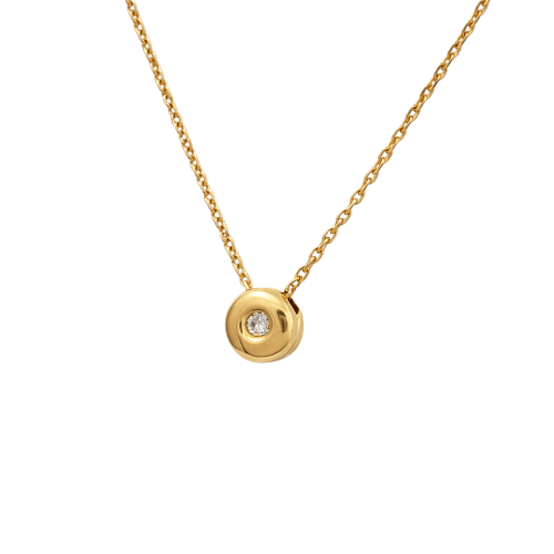 Collier Collier solitaire en or jaune 18 carats et diamant 58 Facettes 34627