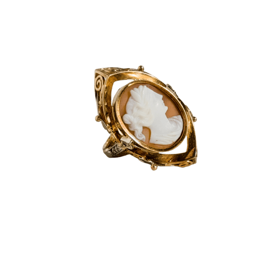 Bague 52.5 Bague camée victorienne en or 585, diamants et platine 58 Facettes 2623