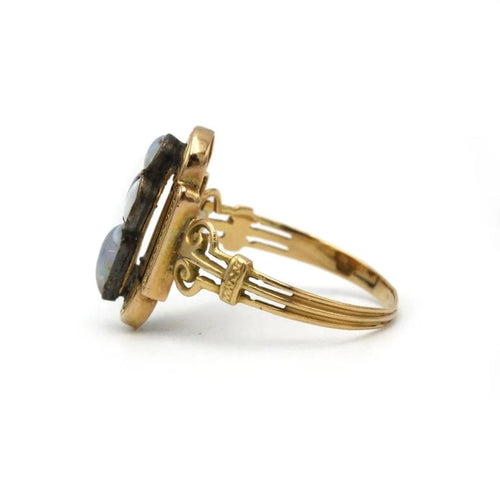 Bague 54 Bague Ancienne - Or jaune, Argent & Opales 58 Facettes 250245R