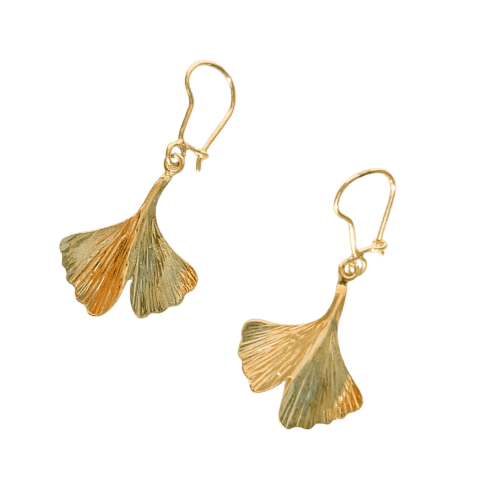 Boucles d'oreilles Boucles d’oreilles vintage Gingko en or 14 carats 58 Facettes 3155