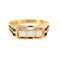 Bague 59 Bague vintage - Trilogie de diamants en or jaune 14 carats 58 Facettes