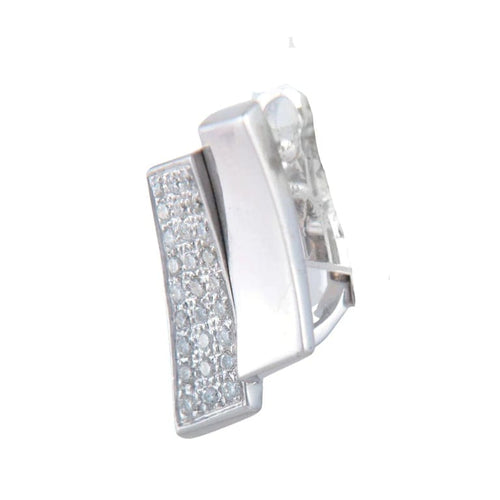 Boucles d'oreilles Boucles d'oreilles Double rectangle pavage Diamants 58 Facettes