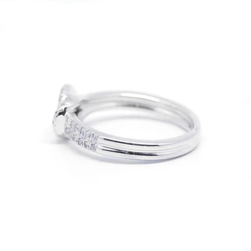 Bague 49 Bague - or blanc diamants 58 Facettes 200049R