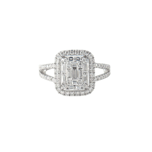 Bague 53 Bague en or blanc &  diamants 58 Facettes