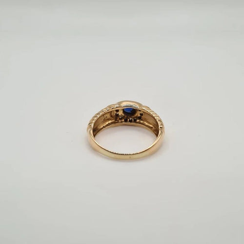 Bague 56 Bague or rose saphir et diamants 58 Facettes