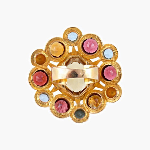 Bague 53 Bague Citrine Topazes Grenats 58 Facettes