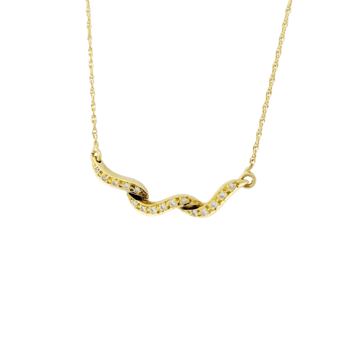 Collier Collier ruban en or jaune 18 carats et diamants 58 Facettes 33683
