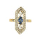 Bague 54 Bague en or jaune, or gris, saphir et diamants 58 Facettes 58FC162