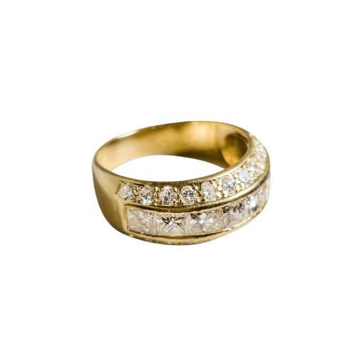 Bague 52.5 Bague en or jaune 18 carats à diamants 58 Facettes 2974