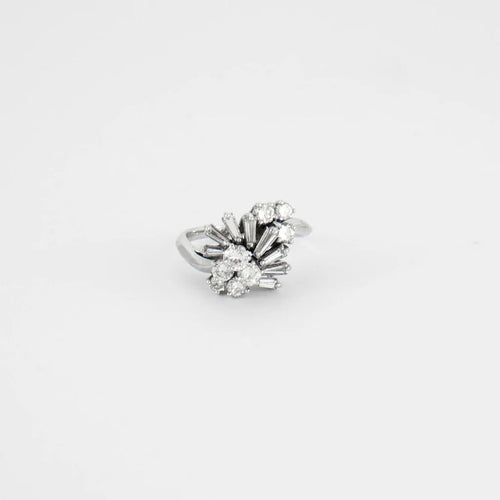 Bague 56 Bague or blanc diamants 1ct 58 Facettes