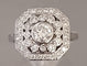 Bague 53.5 Bague Style Art Déco Octogonale Diamants Or Blanc 58 Facettes R 1656