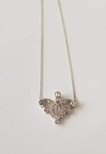 Collier Collier Art Déco en or blanc 18k et diamants 58 Facettes