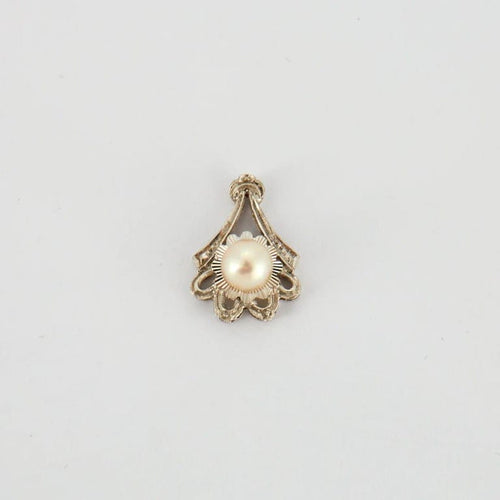 Pendentif Pendentif or blanc perle de culture 58 Facettes