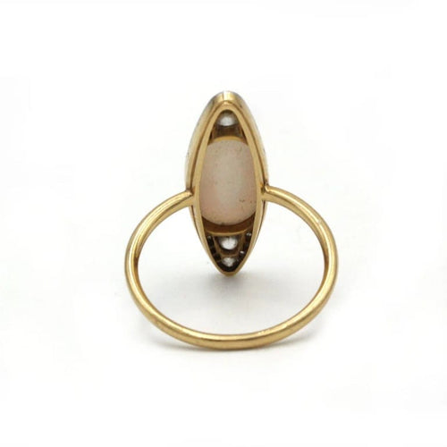 Bague 60 Bague Art Déco - Or, platine, diamants et opale 58 Facettes 250234R