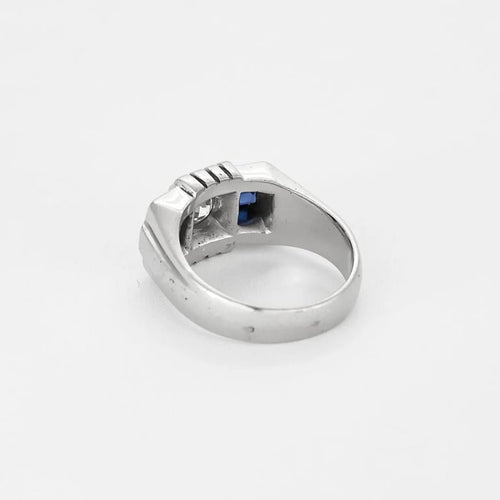 Bague 56.5 Bague en Or blanc 18k diamants et saphirs 58 Facettes PER0149