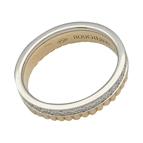 Bague 48 Boucheron Quatre Radiant Grosgrain - Alliance en or jaune et blanc et diamants 58 Facettes 32043