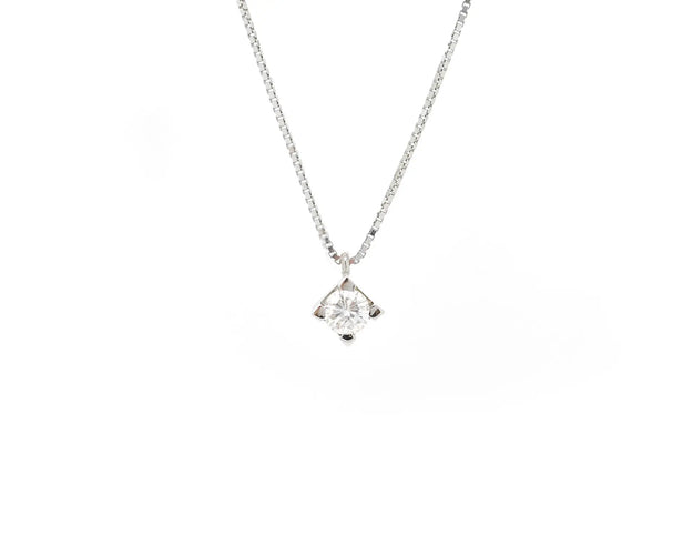 Collier Collier point de lumière - Diamant 0,20 ct en or blanc 18 carats 58 Facettes 13452