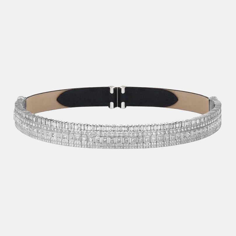 Collier Quatre Or blanc Diamant 4.71,6.10,3.22ct