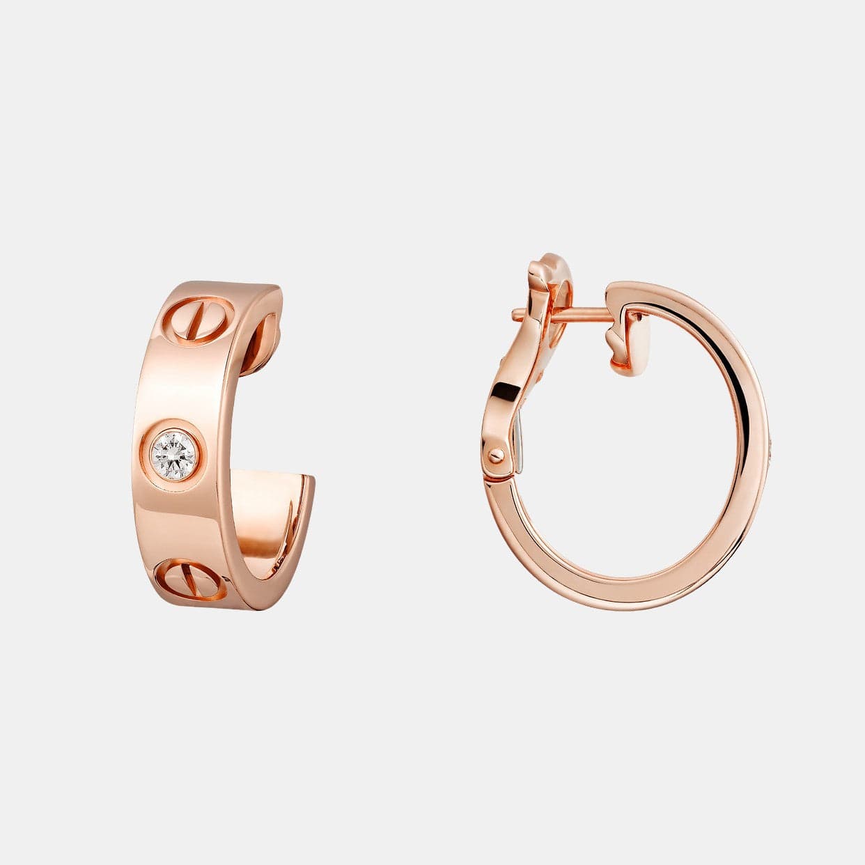 Boucles d'oreilles Love Or rose Diamant