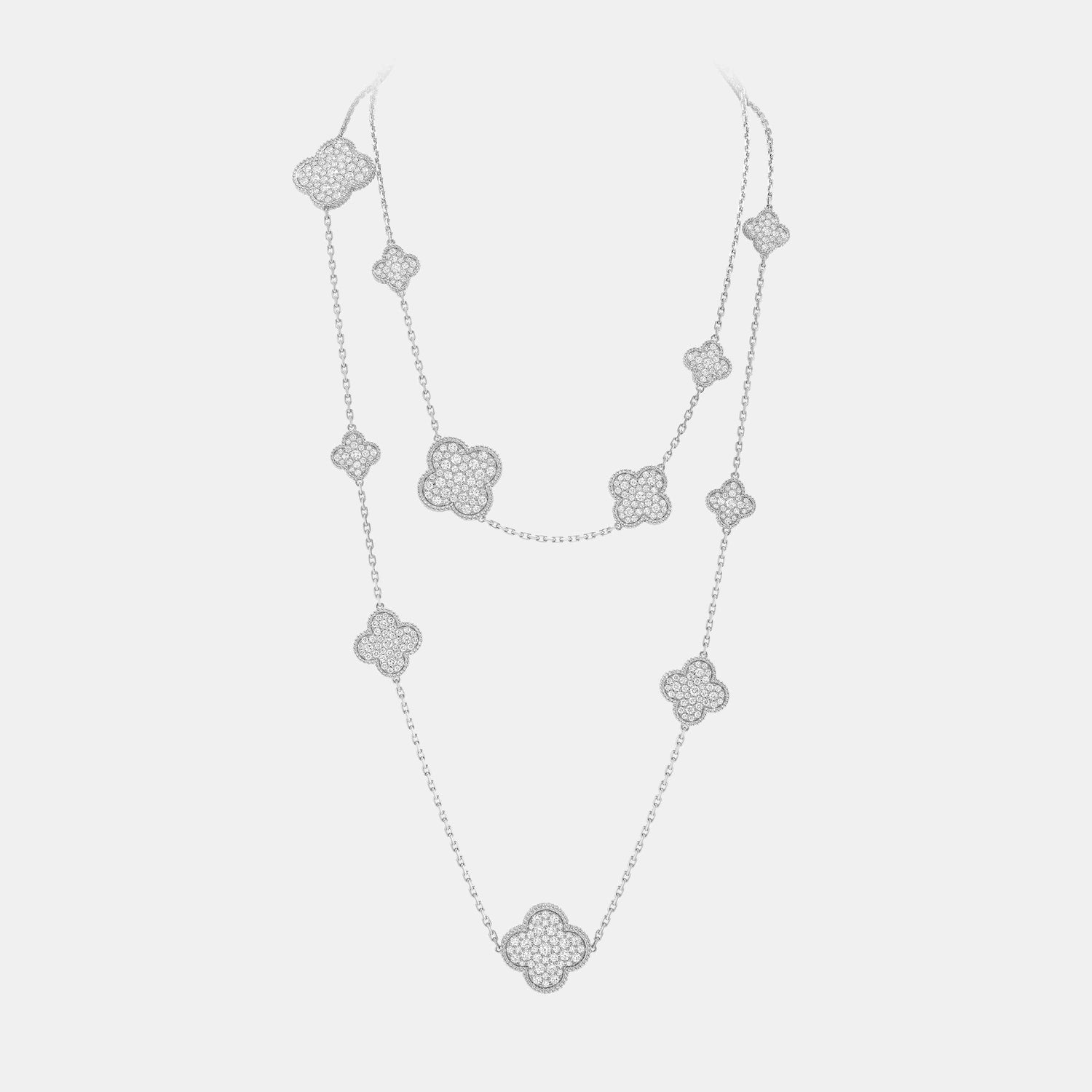 Collier Magic Alhambra Or blanc Diamant 16.93ct