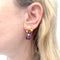 Boucles d'oreilles Cartier Délices de Goa - Boucles d’oreilles en or rose, diamants, améthystes et corail 58 Facettes 34813