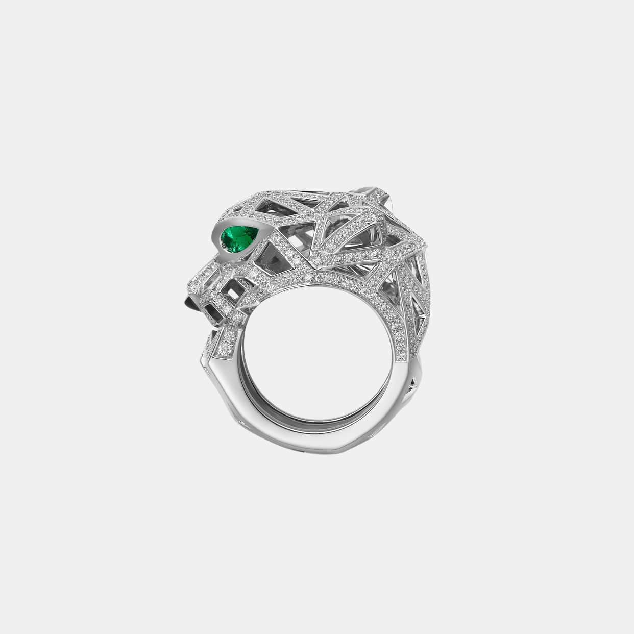 Bague Panthère Or blanc Mixte