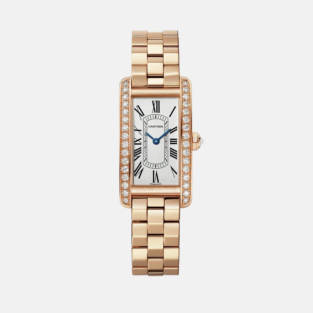 Montre Tank Américaine Or rose Diamant