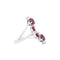 Bague 46 Bague ouverte en or blanc 750 sertie de rubis et diamants 58 Facettes 35094