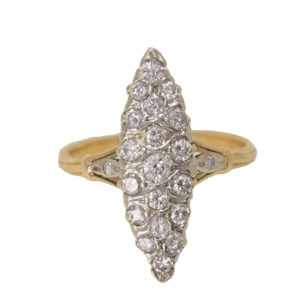Bague 56 Bague marquise en Or bicolore et Diamants 58 Facettes 30627