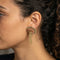 Boucles d'oreilles Boucles d’oreilles rétro - Éventails en or jaune 18K avec rubis et émeraudes 58 Facettes 22822