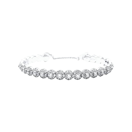 Bracelet Messika Joy Diamond Halo - Bracelet en or blanc et diamants 58 Facettes 35255