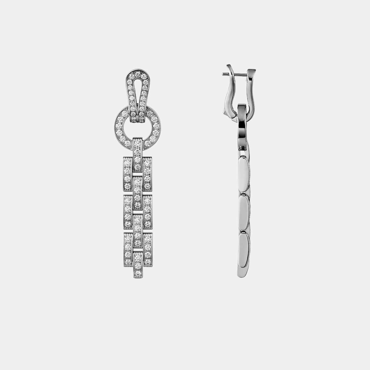 Boucles d'oreilles Agrafe Or blanc Diamant