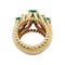 Bague 49 Bague vintage en or jaune 750 sertie d’émeraudes 58 Facettes 32325