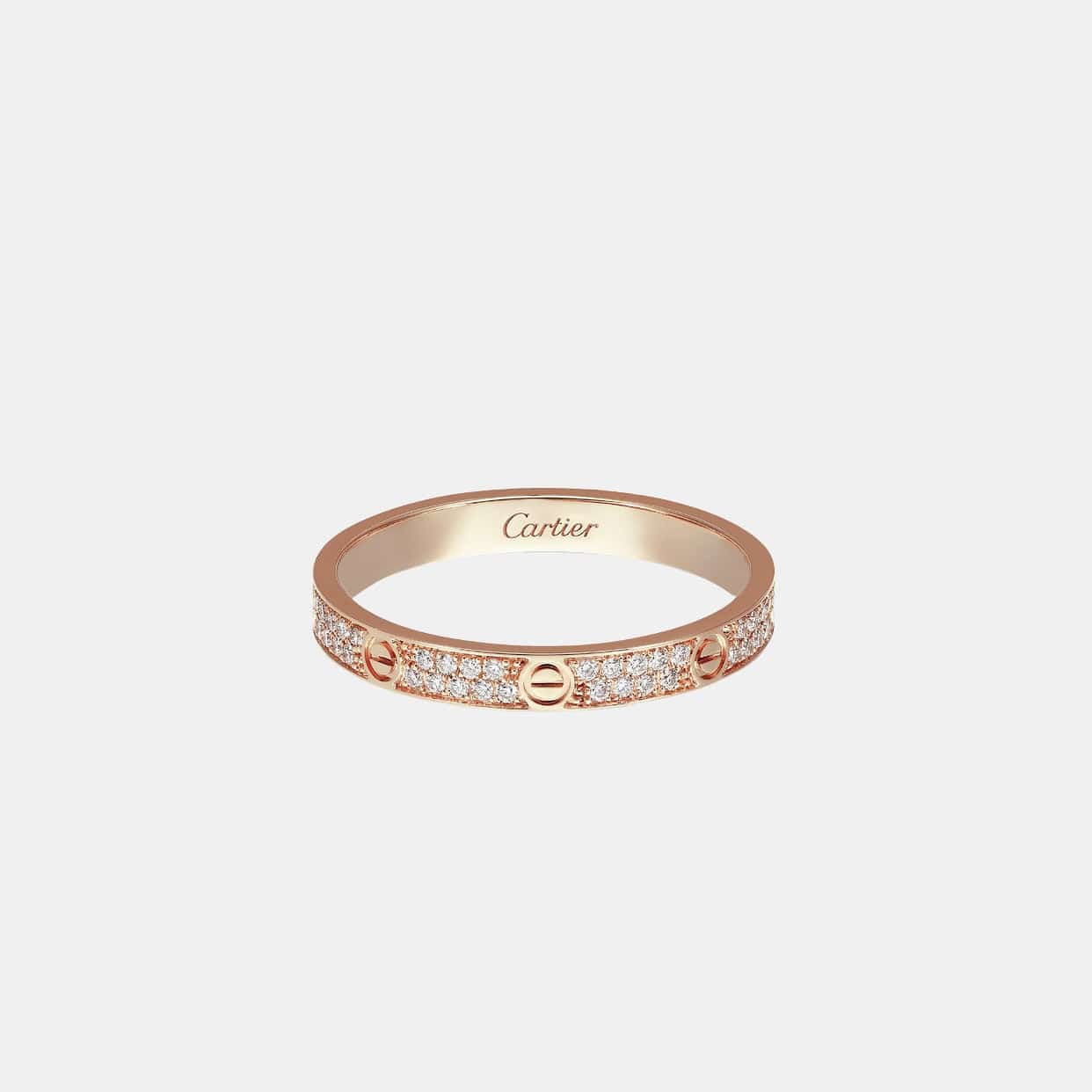 Bague LOVE Petit Modèle Or Rose 72 Diamants Pavé