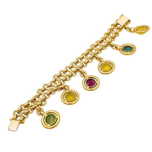 Bracelet Bracelet or jaune, tourmalines de couleur. 58 Facettes 34897